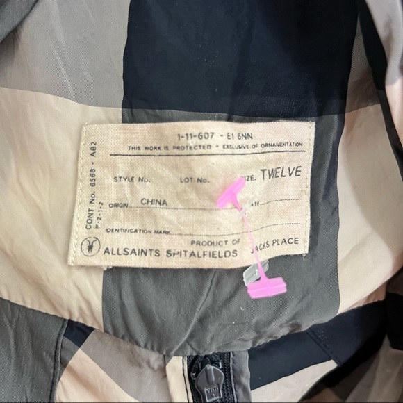 AllSaints Dellal Plaid Buffalo Check Cowl Mini Dress - Picture 8 of 9